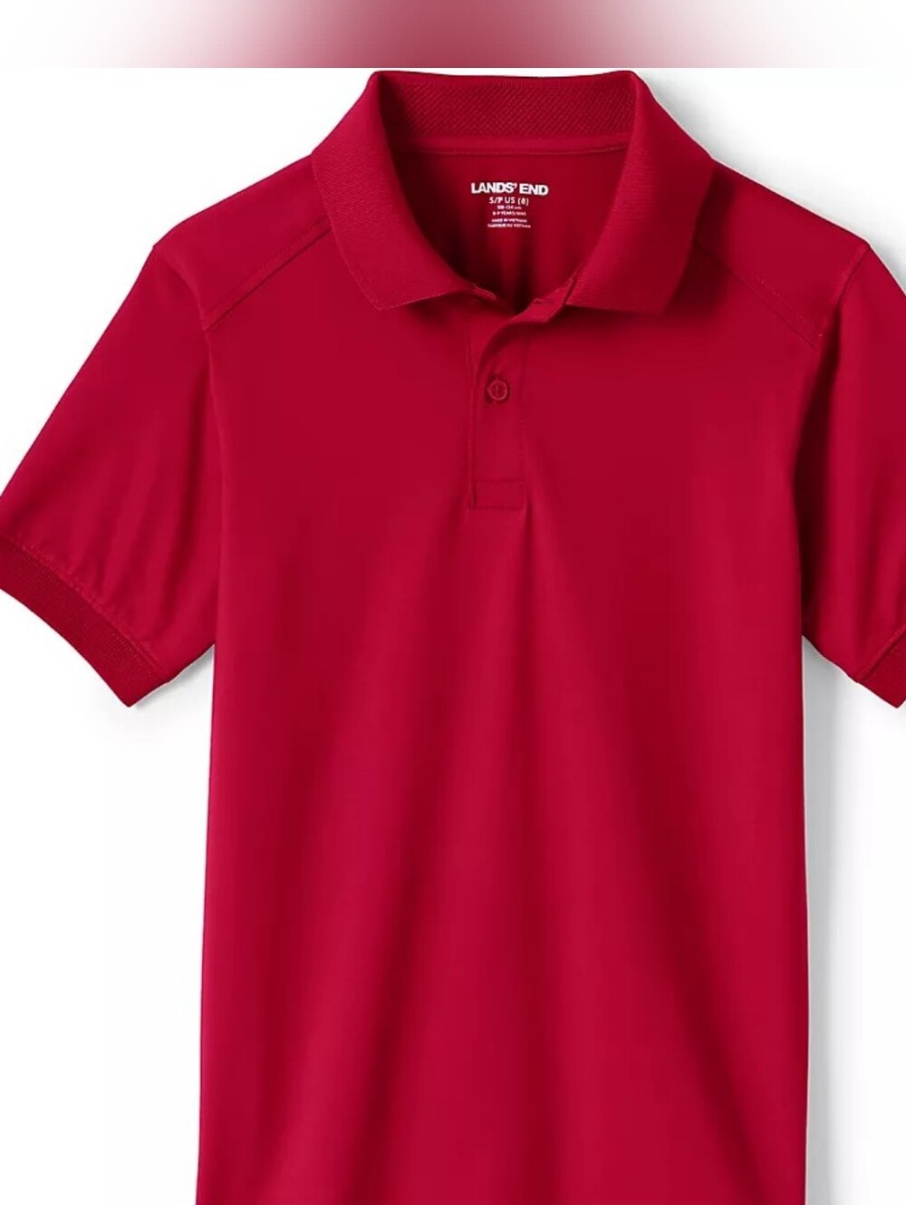 Lands' End Boys' Deep Red Polo Shirt